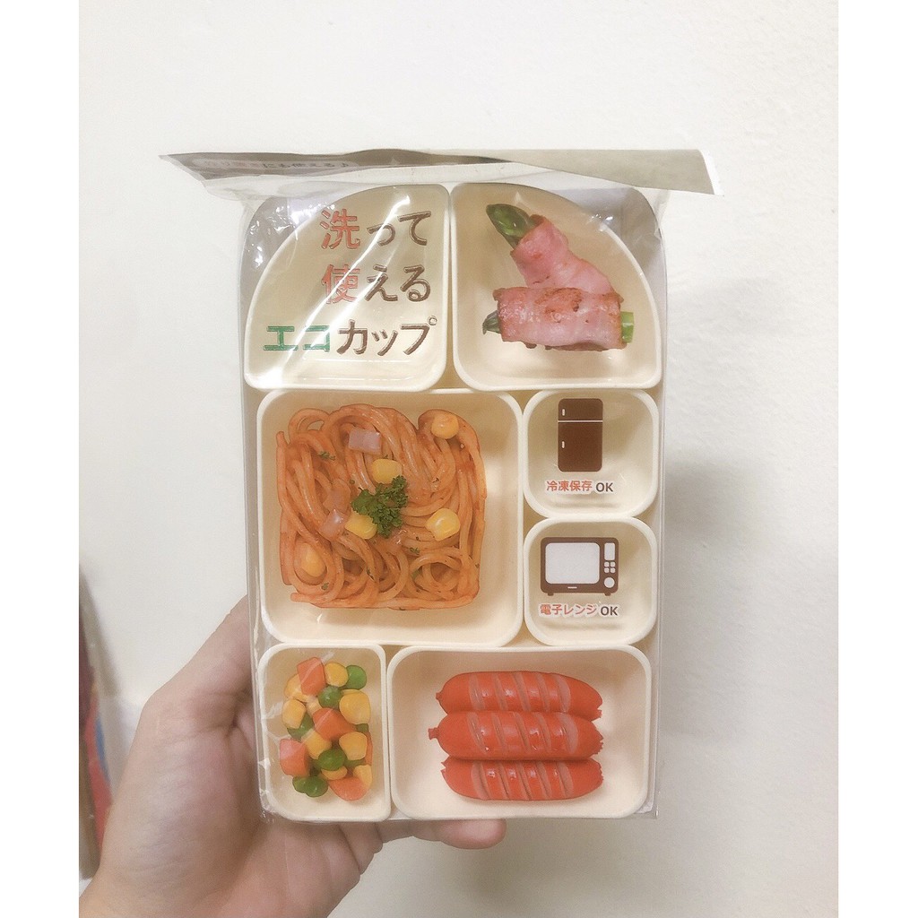 Khay đựng cơm hộp 7 ngăn nhỏ gọn Nội địa Nhật Bản