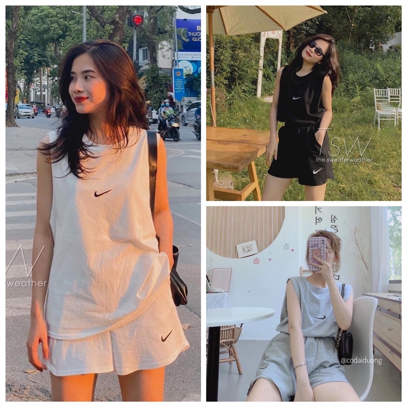 Bộ Đùi Thể Thao Nữ, Bộ Sát Nách Naikii Năng Động, Trẻ Trung