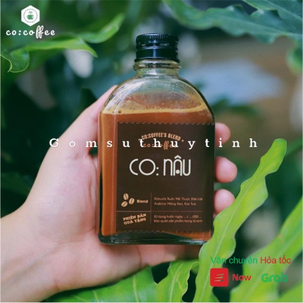 Chai thủy tinh cổ dẹt thấp nắp thiếc đựng coldbrew, coffee dung tích 100ml