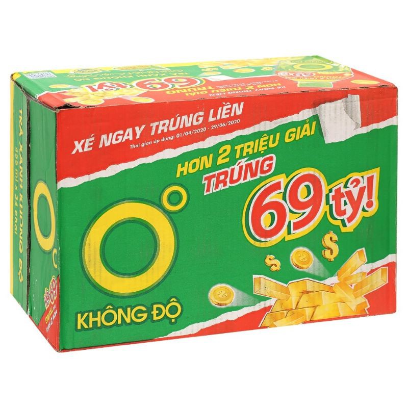 Thùng 24 chai trà xanh không độ chai 445ml