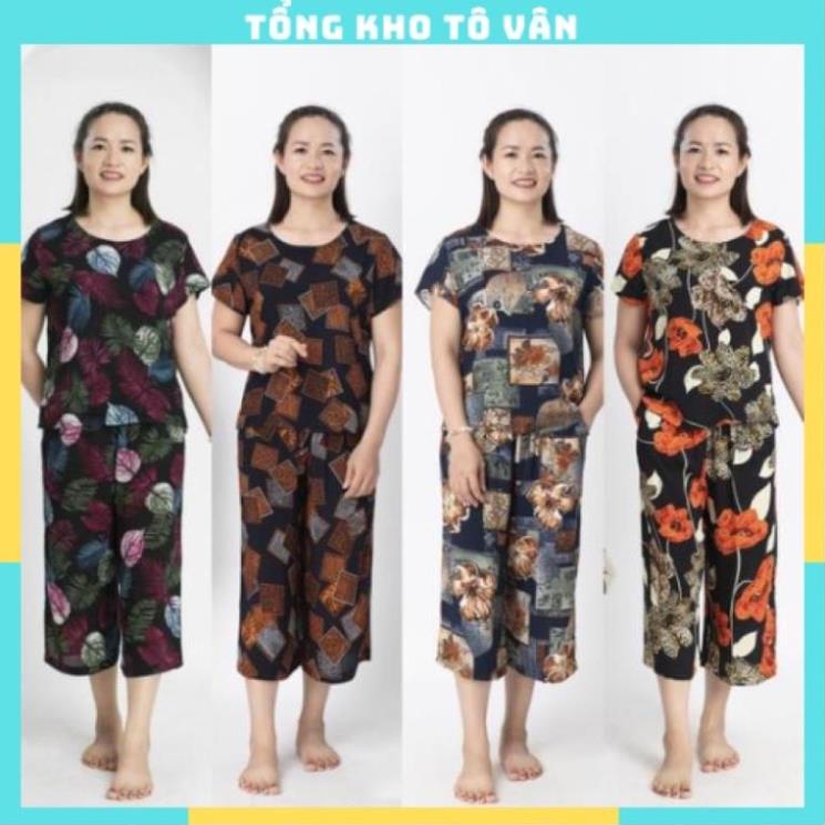 FREESHIP_ Bộ lanh trung tuổi , Bộ mặc nhà ống sớ lửng Anh Thư, bộ trung niên cho mẹ cực đẹp bigsize từ 55-70kg. ⚡ ^