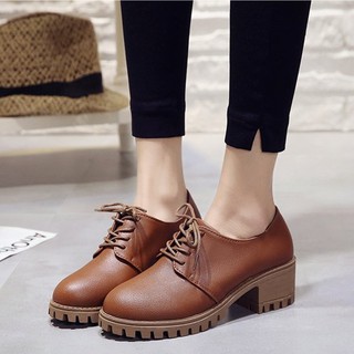 Giày boot nữ oxford màu nâu TRẺ TRUNG GBN2803