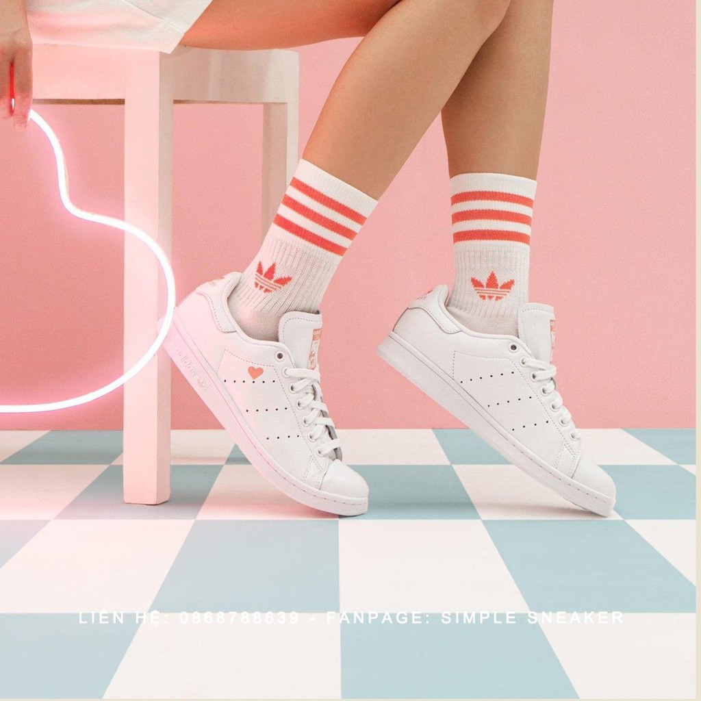 Giày Adidas Stan Smith 🔥FREESHIP🔥 Adidas Stan Smith Valentine Nữ Chính Hãng-Giày Stan Smith Trái Tim -[FW6227]