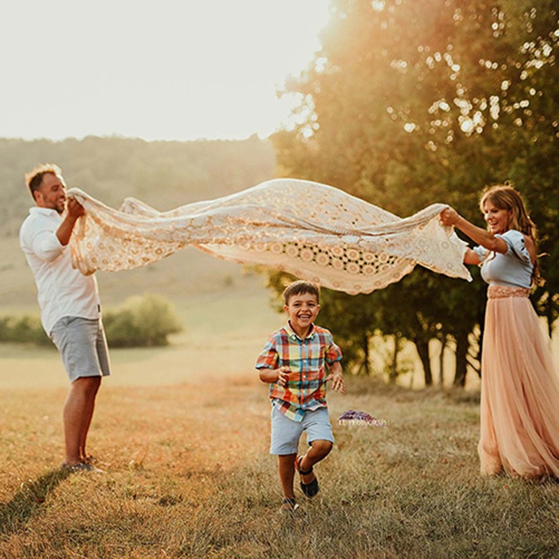 Chăn Vải Ren Rỗng Làm Phông Nền Chụp Ảnh Cho Bé Sơ Sinh