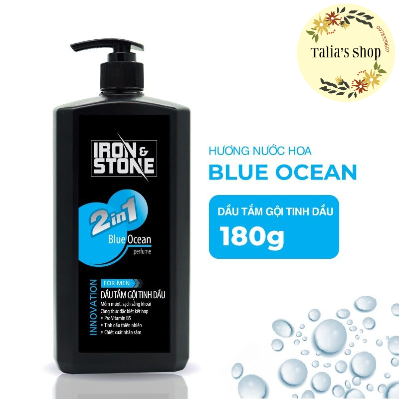 180g - Sữa tắm gội tinh dầu 2in1 Iron&Stone Innovation hương Blue Ocean thumbnail