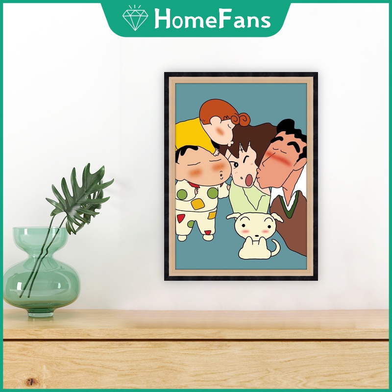 Tranh Đính Đá 5D Tự Làm Hình Shin-chan Trang Trí Nhà Cửa 30x40cm/40x50cm