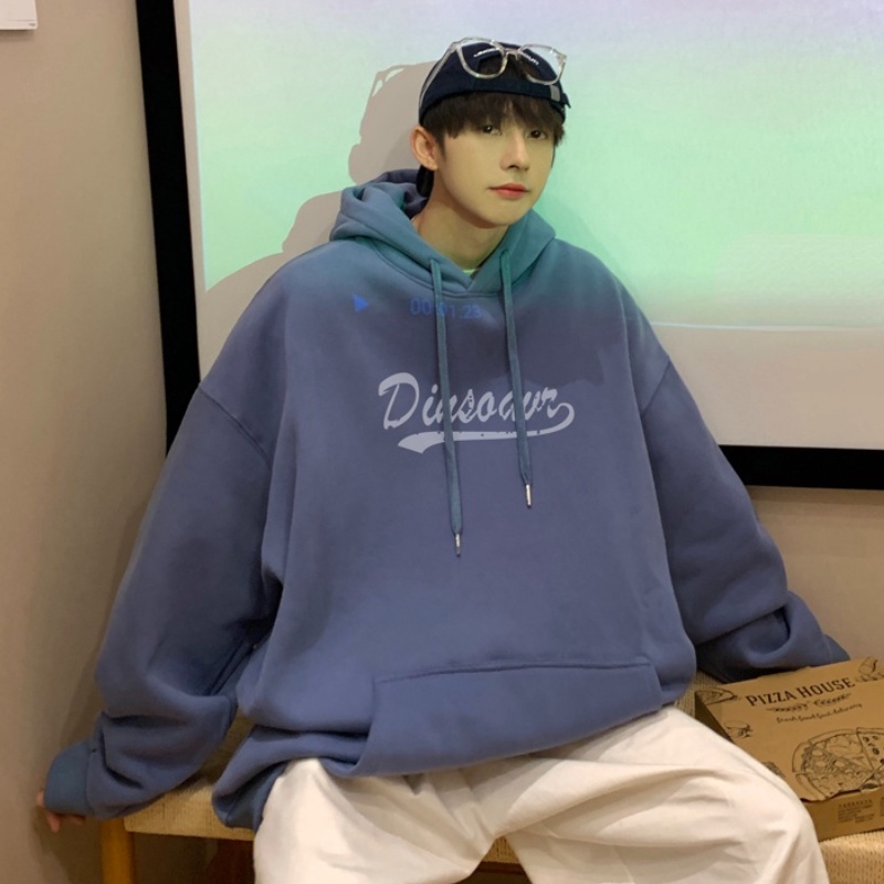Áo hoodie nam size M-5XL tay dài in chữ thời trang phong cách Hàn Quốc