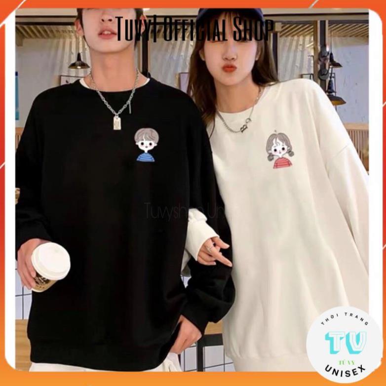 Sweater Nữ TUVYSHOP Áo Sweater Đôi Bạn Form Rộng Tay Phồng Co Giãn Dày Ấm Unisex