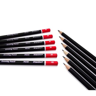 Chì kỹ thuật thân đen 2B/3B/4B/5B/HB STACOM /PC101 ( Hộp 12 cây)