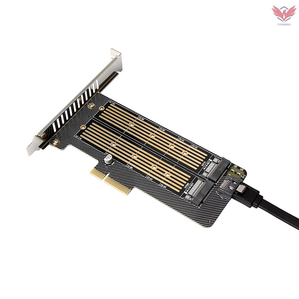 PCI-E X4 to M.2 NVME&NGFF Adapter Card SSD Converter Card Compatible with PCI-E X4/X8/X16 Support NVME SATA Protocols