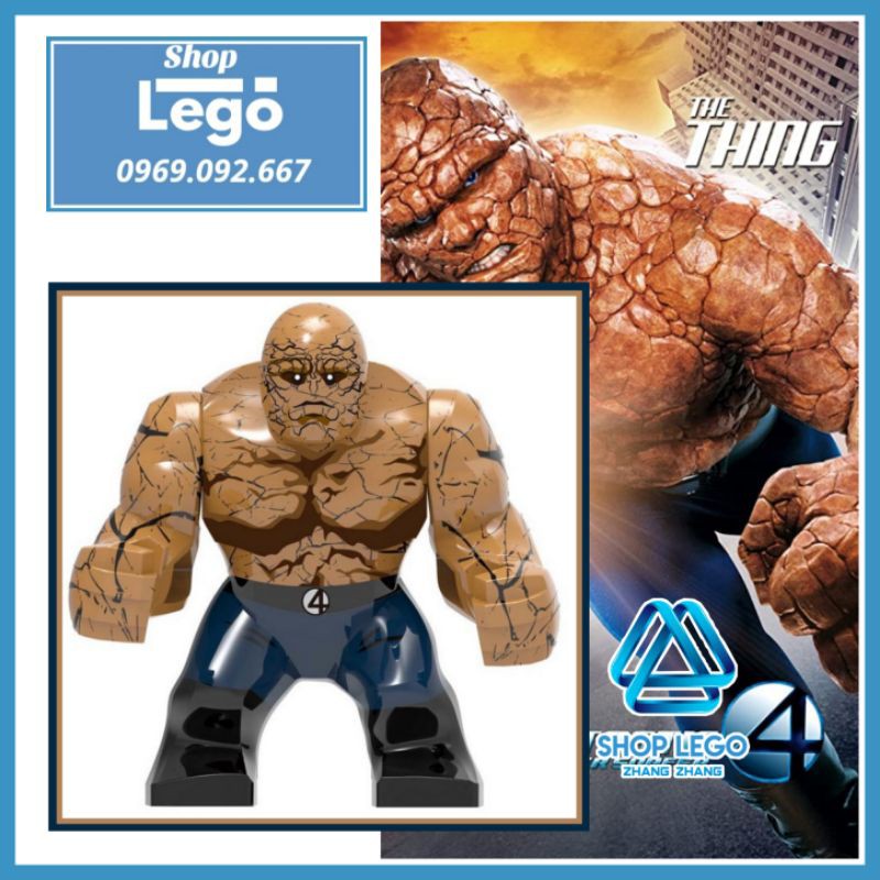 Xếp hình Người đá The Thing trong Fantastic 4 siêu anh hùng DC Lego Minifigures Xinh XH1421