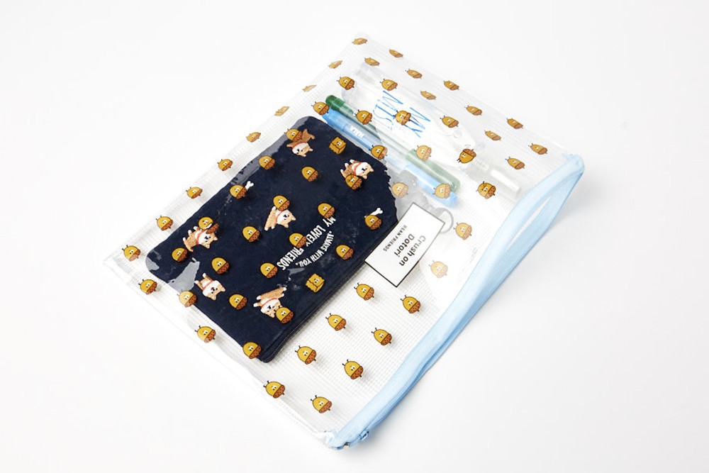 Túi Lưới ARTBOX Phối Dây Kéo Cỡ Lớn Màu Xanh Dương