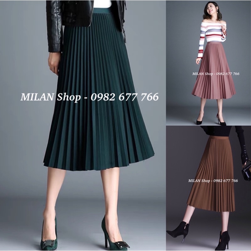 Chân váy xếp ly 2 kiểu nhiều màu