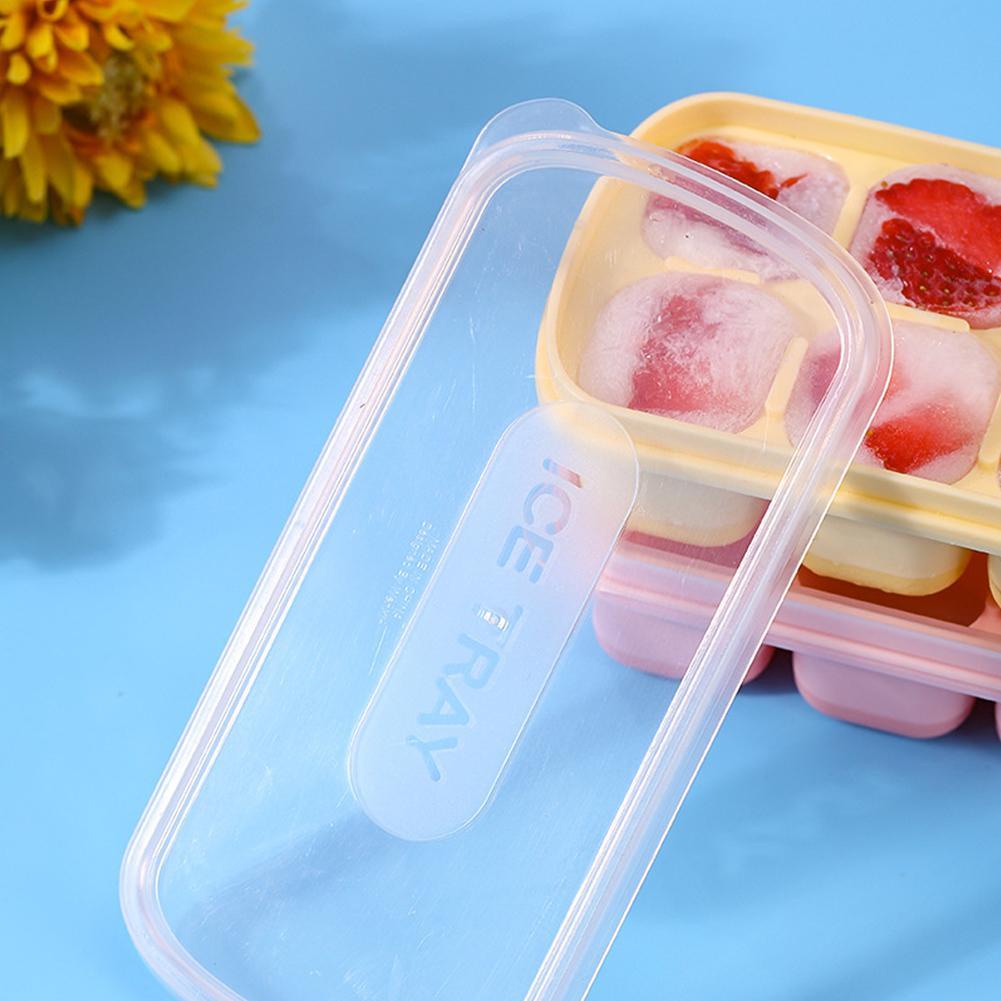 Khay Làm Đá Viên 8 Ngăn Có Nắp Đậy Mềm Mại Tiện Dụng Y8E8