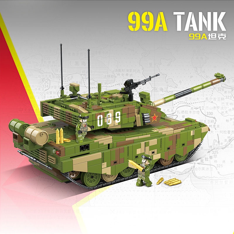 Đồ chơi giáo dục Lắp ráp Mô hình xe tăng Quan Guan 100189  99A Tank with 1916 pieces