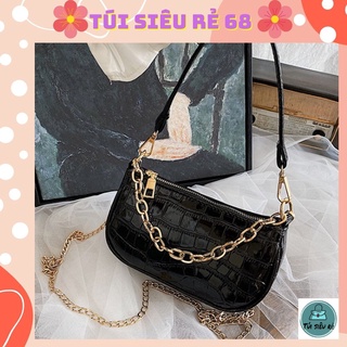 Túi kẹp nách nữ da vân cá sấu dây xích TSR 429