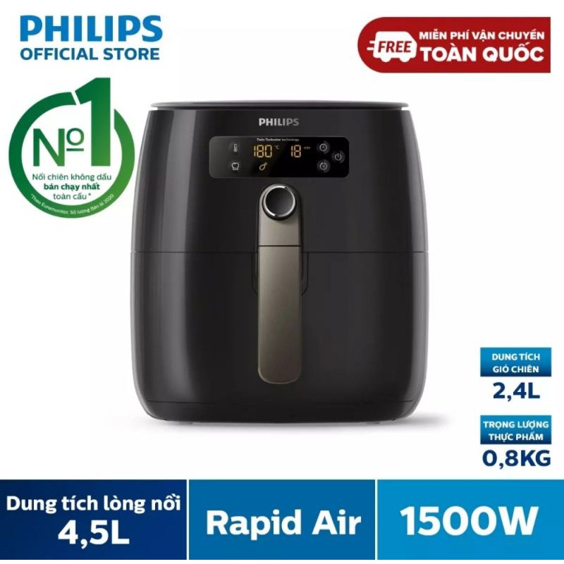 Nồi chiên không dầu điện tử Philips HD9745 - Hàng chính hãng bảo hành 2 năm