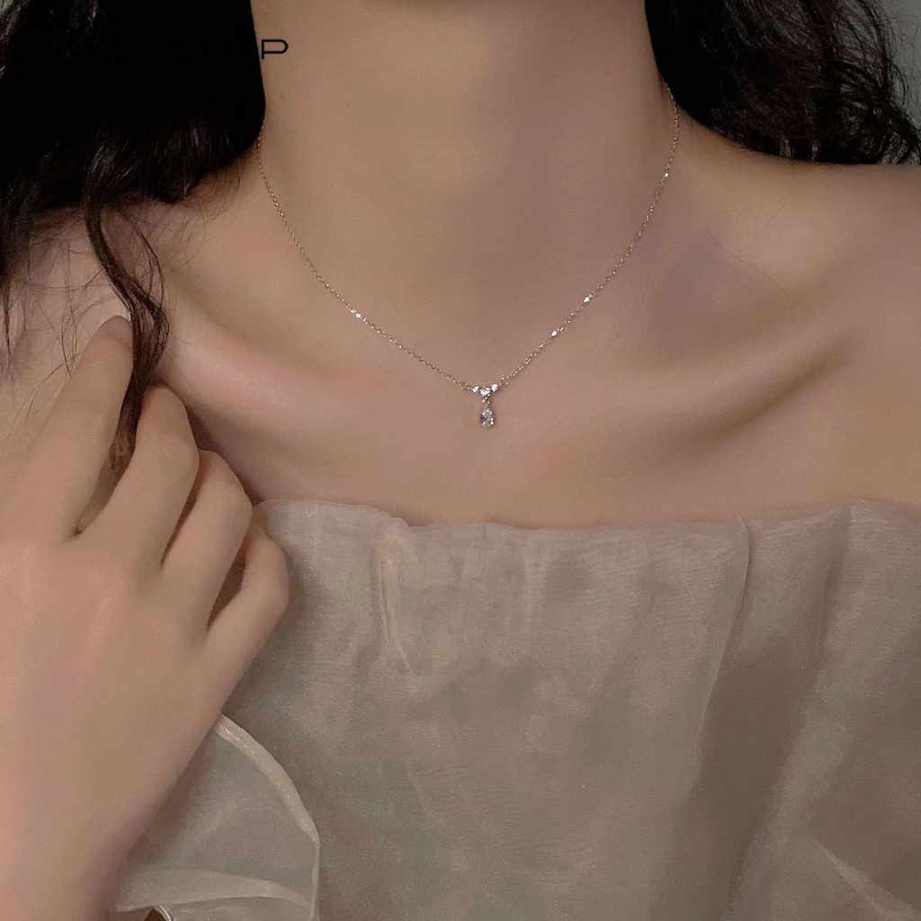 Vòng Cổ Choker Đính Đá Hình Giọt Nước Lấp Lánh Thời Trang Cho Nữ