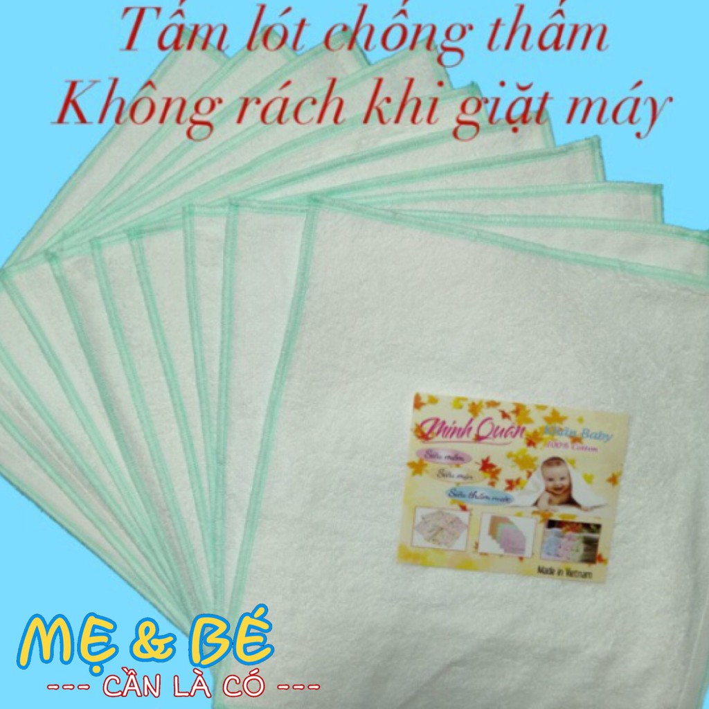 COMBO 10 TẤM LÓT NILONG CHỐNG THẤM GIẶT MÁY (mặt nhung mềm mại, không rách)
