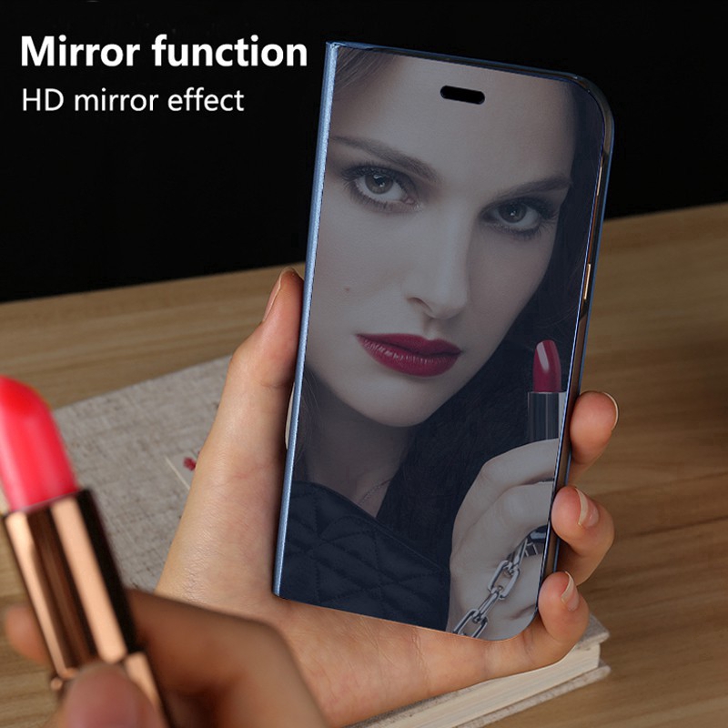 Xiaomi Redmi Note 3 4 4X Folio Phone Case Flip Mirror View Phone Stand Cover