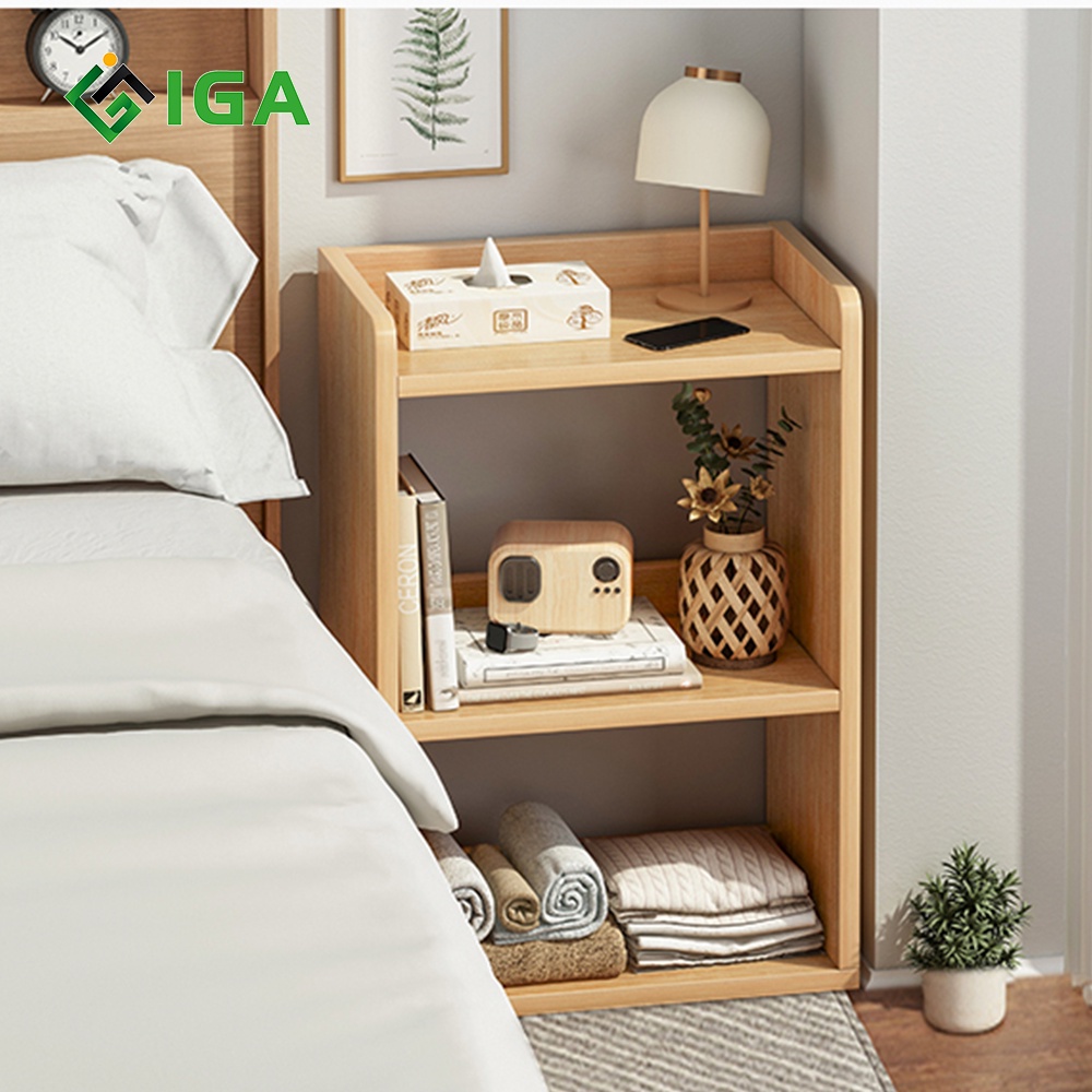 Giá sách gỗ mini IGA cấu tạo lắp ghép thông minh tiết kiệm diện tích - GP156