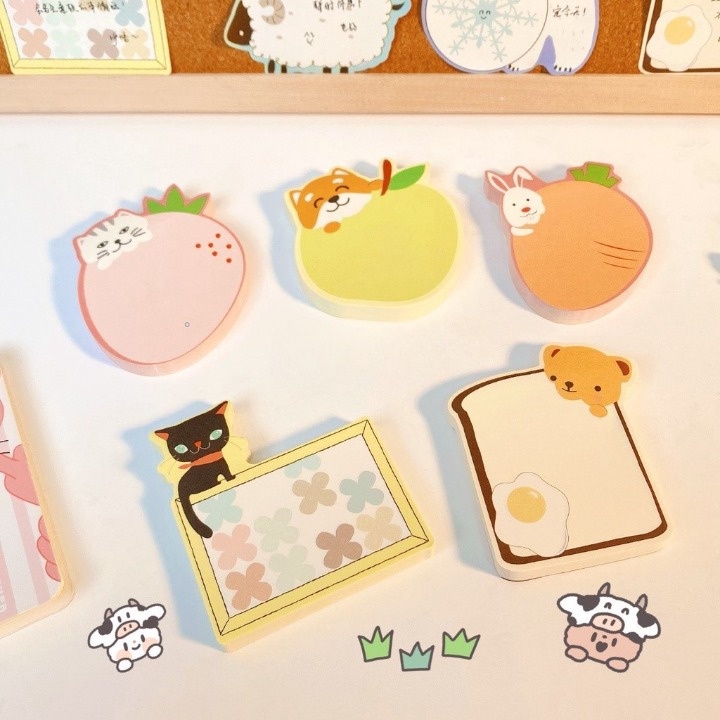 Giấy note cute trong suốt kỳ học và làm việc 65 tờ nhớ và ghi chú học sinh và sinh viên cute cực xinh và dễ thương