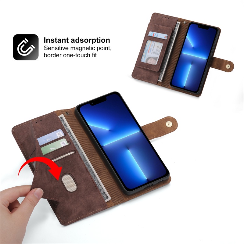 Ốp Điện Thoại Da Phối Ví Đựng Thẻ Cho For iPhone X XR XS 11 Pro Max 6 6S 7 8 Plus SE2 SE3