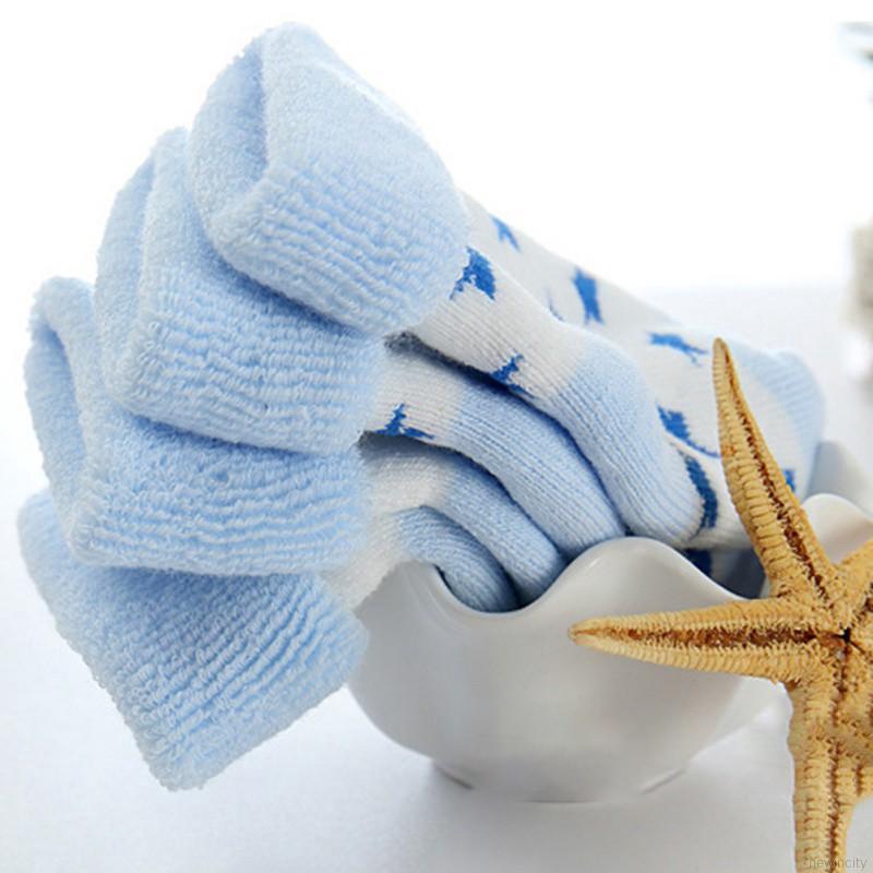 Bộ 5 Đôi Vớ Cotton Giữ Ấm Mang Trong Nhà Họa Tiết Hoạt Hình Xinh Xắn Dành Cho Bé Trai Và Bé Gái