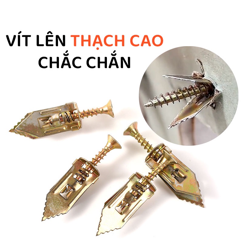 10 vít nở thạch cao treo tranh ảnh chắc chắn, vít xòe nở chuyên dụng trên thạch cao hoặc gỗ ép dễ sử dụng