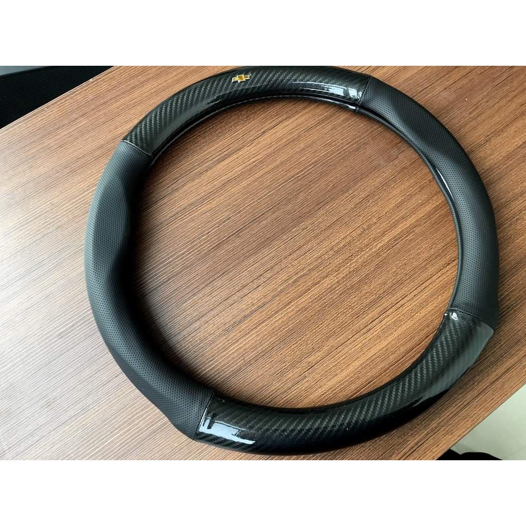 Bọc vô lăng ô tô logo Chevrolet AVEO CRUZE TRAILBLAZE ORLANDO Colorado Captiva Spark sang trọng size 38cm