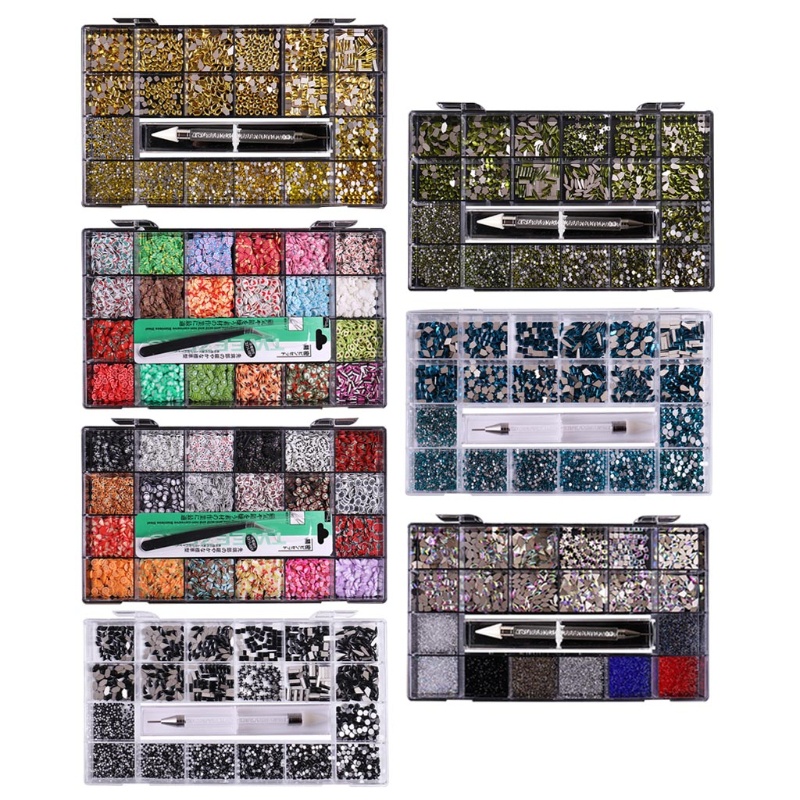 Hộp Phụ Kiện Đá Dán Trang Trí Móng Tay Chủ Đề Halloween