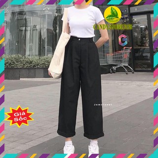 Quần Kaki Nữ Ống suông Rộng Lưng cao Dáng Dài siêu đẹp giá rẻ Candy.store3138