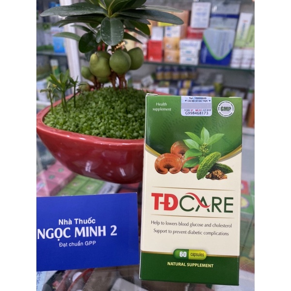 TĐCare Giúp hạ đường huyết và cholesterol Hỗ trợ giảm nguy cơ biến chứng của bệnh tiểu đường. (Hộp 60 viên)