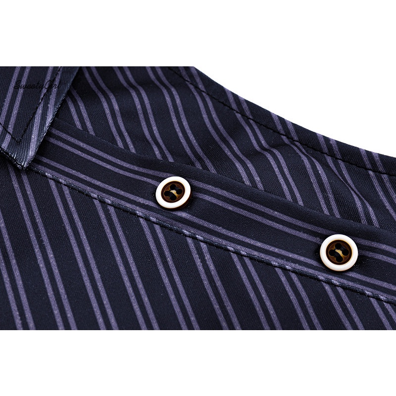 Áo Thun Polo Không Tay Họa Tiết Kẻ Sọc Thời Trang Sành Điệu Cho Nữ