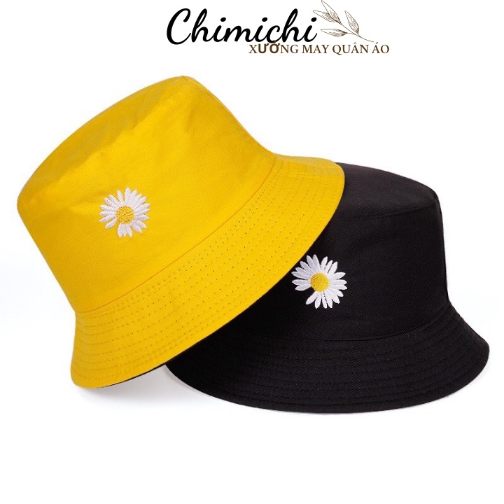 Mũ Hoa cúc vành tròn CHIMICHI nón tai bèo bucket retro phong cách Hàn Quốc unisex nam nữ