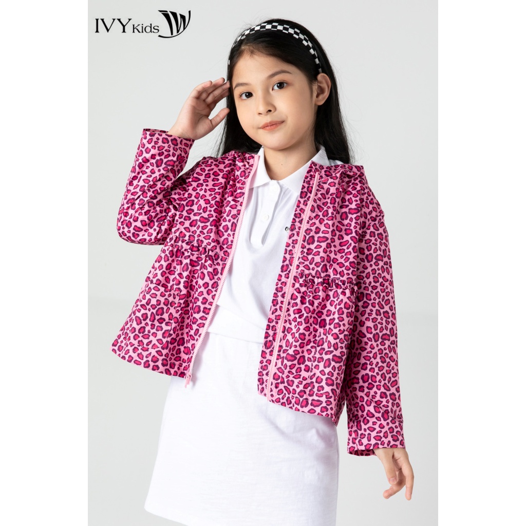 Áo khoác gió bé gái họa tiết IVY moda MS 70G1360