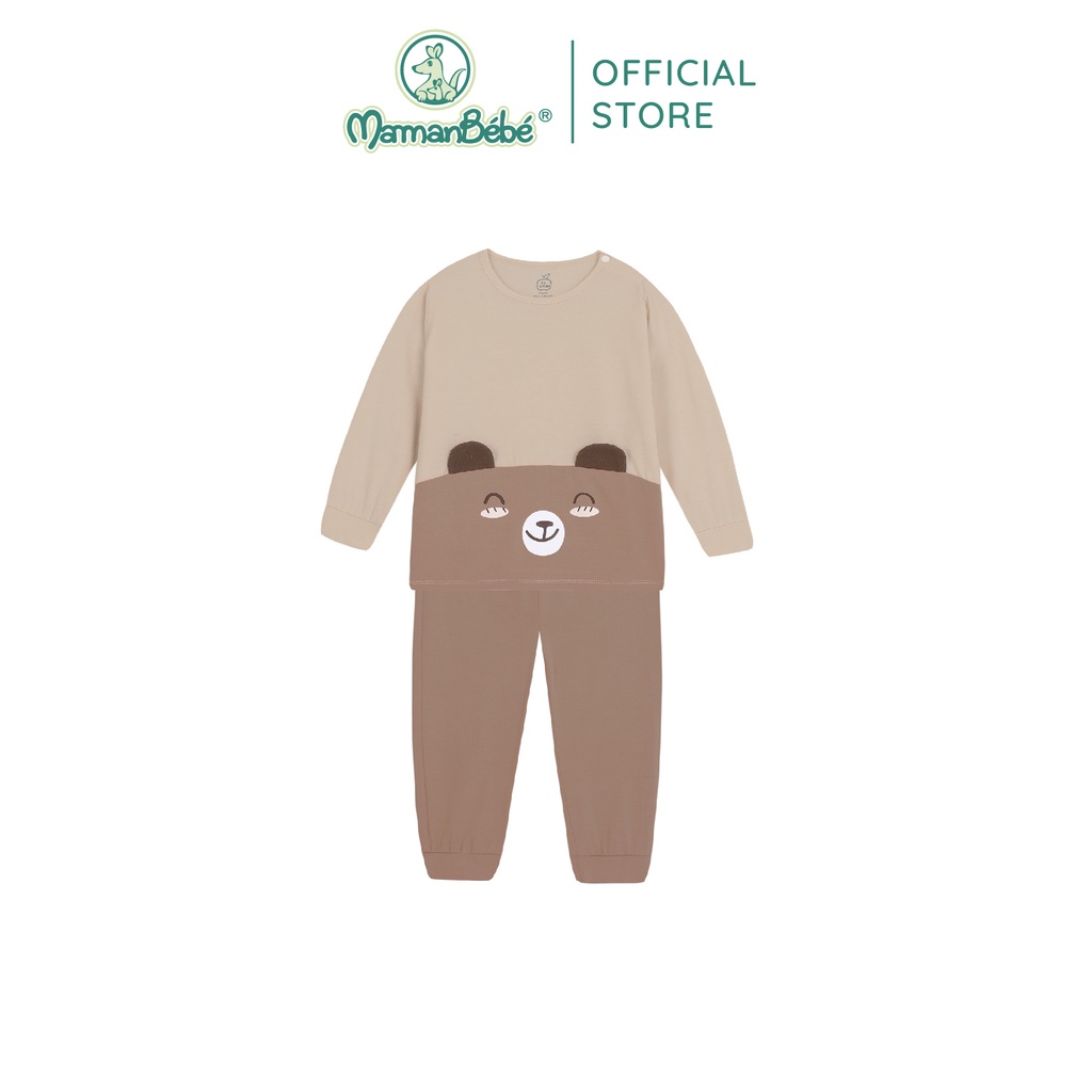 Bộ đồ dài tay La Pomme Teddy Bread - Nâu