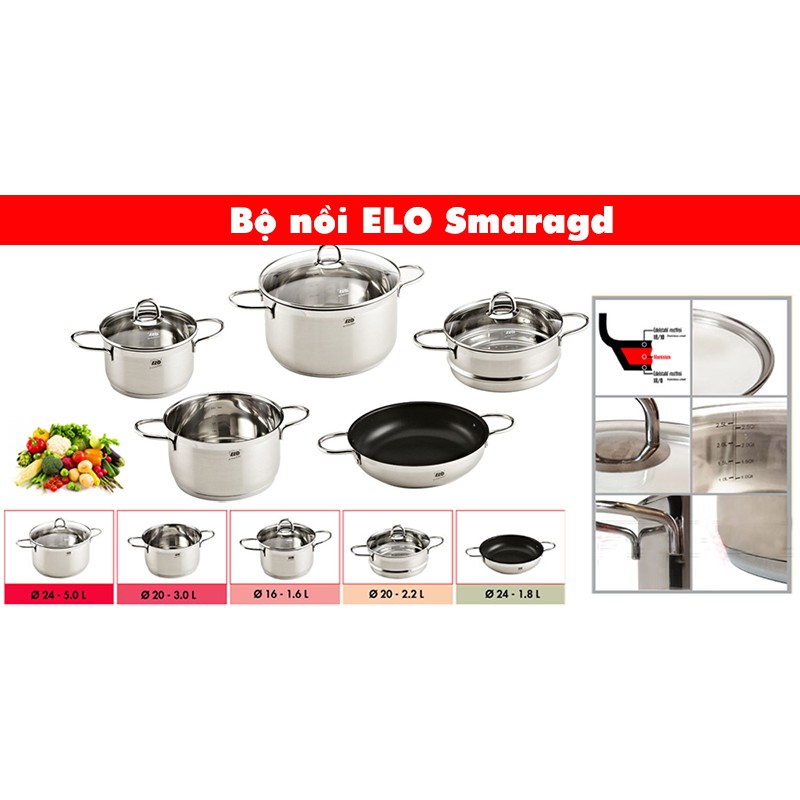 Bộ nồi Elo Smaragd 5 món của Đức