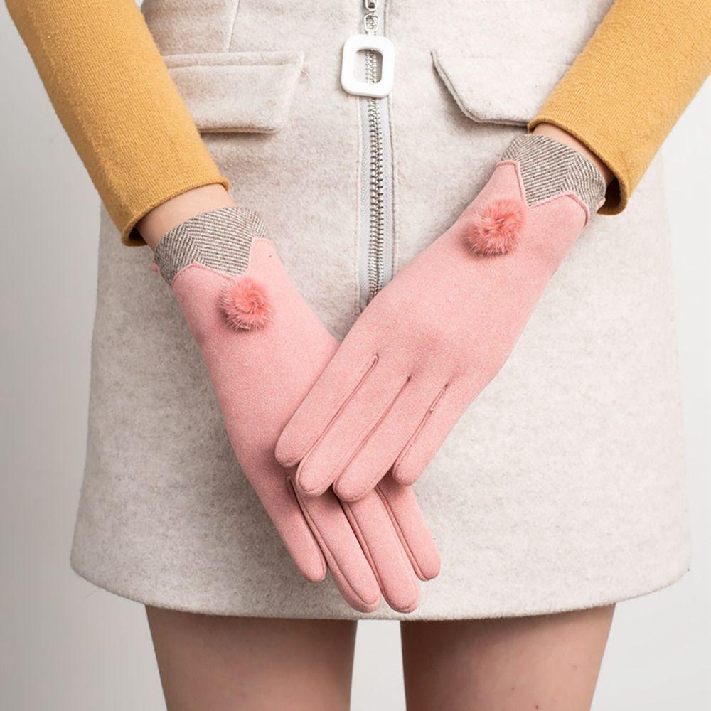Găng Tay Nhung Chống Gió Giữ Ấm Cảm Ứng Màn Hình Cho Nữ