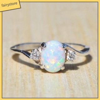 Nhẫn Hợp Kim Đính Đá Opal Nhân Tạo Thời Trang Cho Nữ