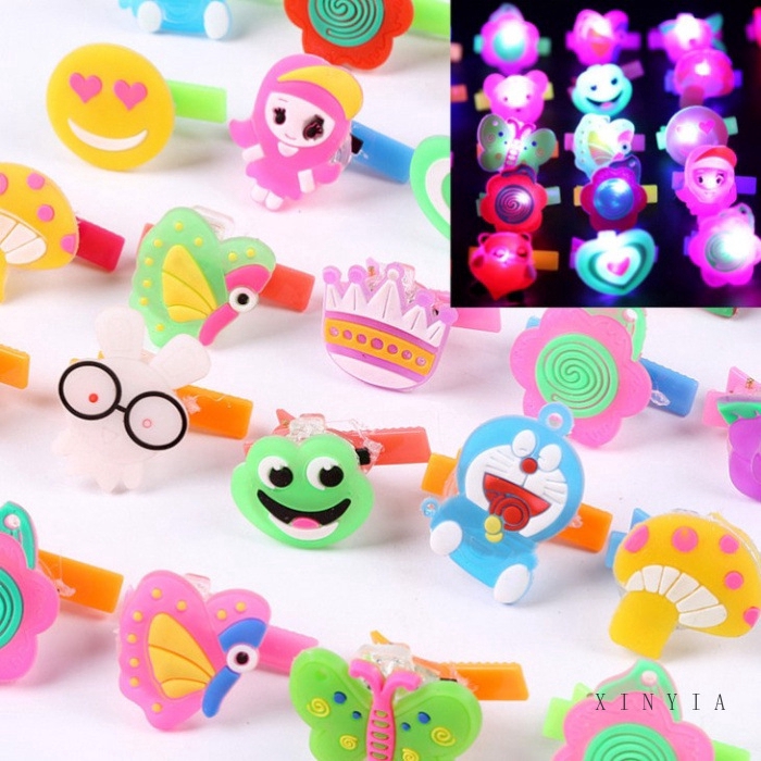 Kẹp tóc mềm họa tiết hoạt hình có đèn phát sáng trong bóng tối