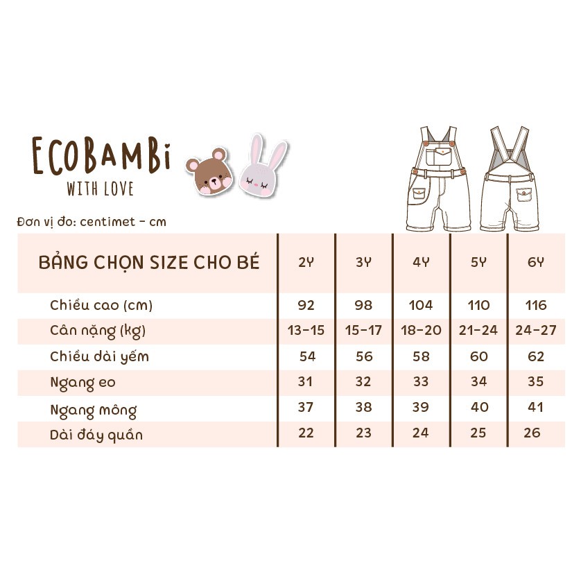 Jumpsuit bé trai quần lửng phối màu linen Ecobambi