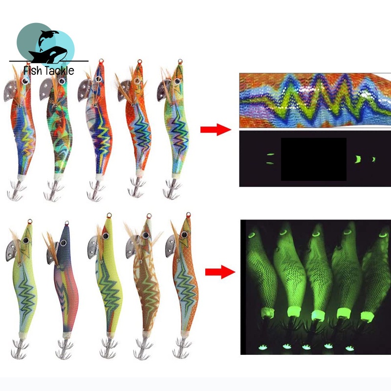 4.0# Mồi Câu Cá Nhân Tạo Hình Mực Độc Đáo Chất Lượng Cao