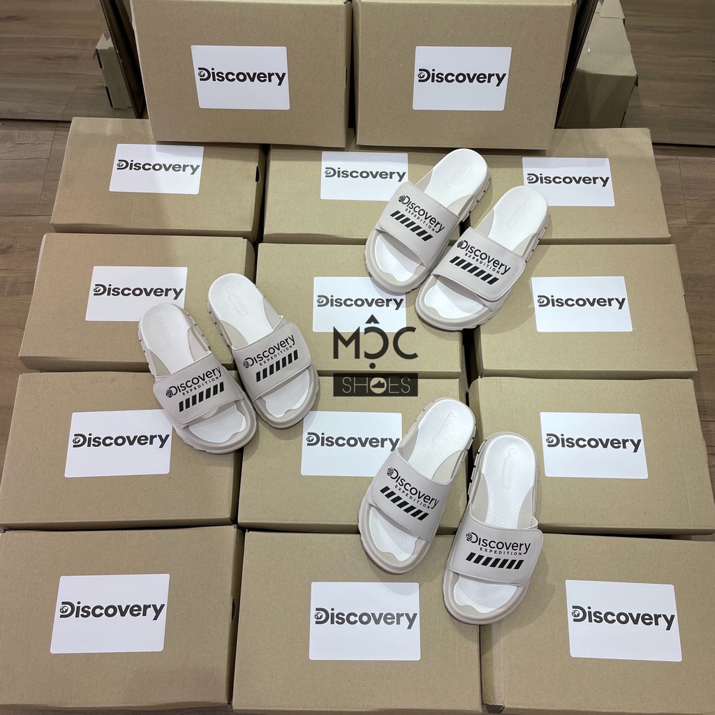 [CHÍNH HÃNG] Dép quai dán DISCOVERY - màu *Beige Đen* - CODE: DXLP2101N BES