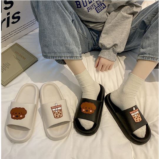 Dép Xốp Mềm Mang Êm Chân Họa Tiết Hình Gấu Xinh Xắn Cho Các Bạn Nữ
