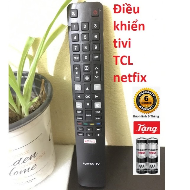 Điều khiển tivi TCL netfix loại dài và dẹt chức năng smart internet