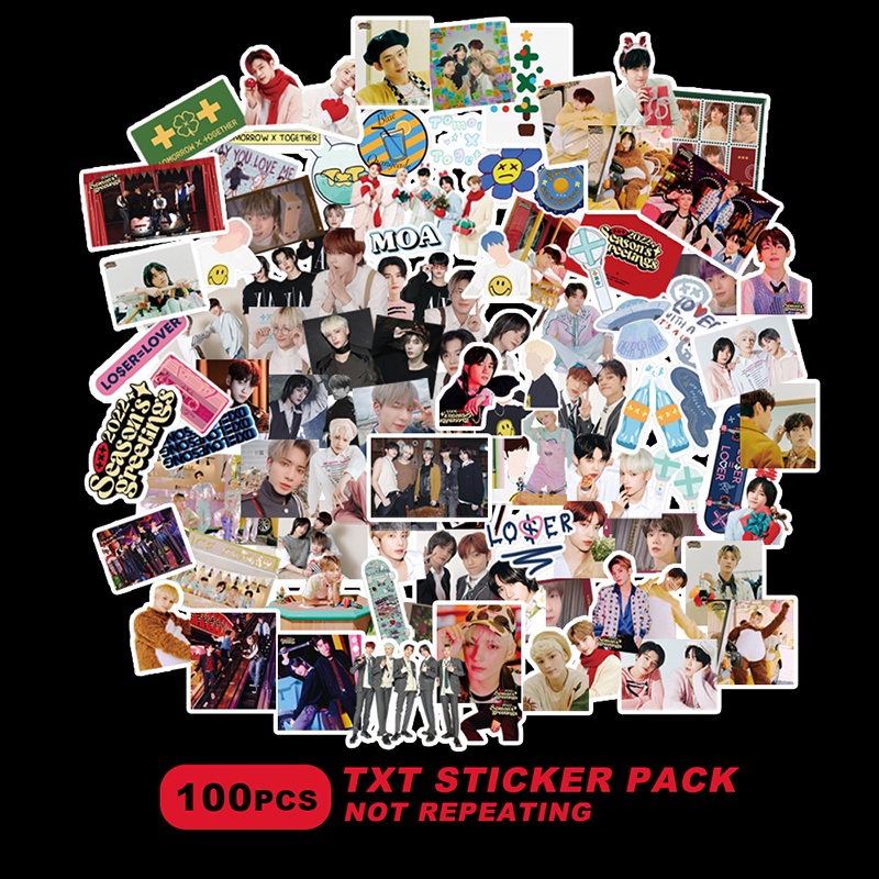 Bộ 100 Sticker Dán Hình TXT 2022 Trang Trí