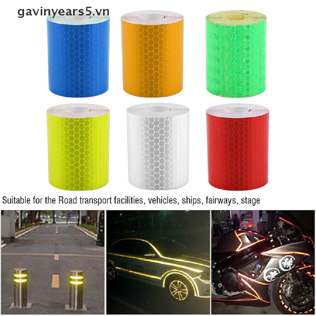 Cuộn Băng Keo Phản Quang Tự Dính 1m * 5cm Cảnh Báo An Toàn Cho Xe Hơi / Xe Tải