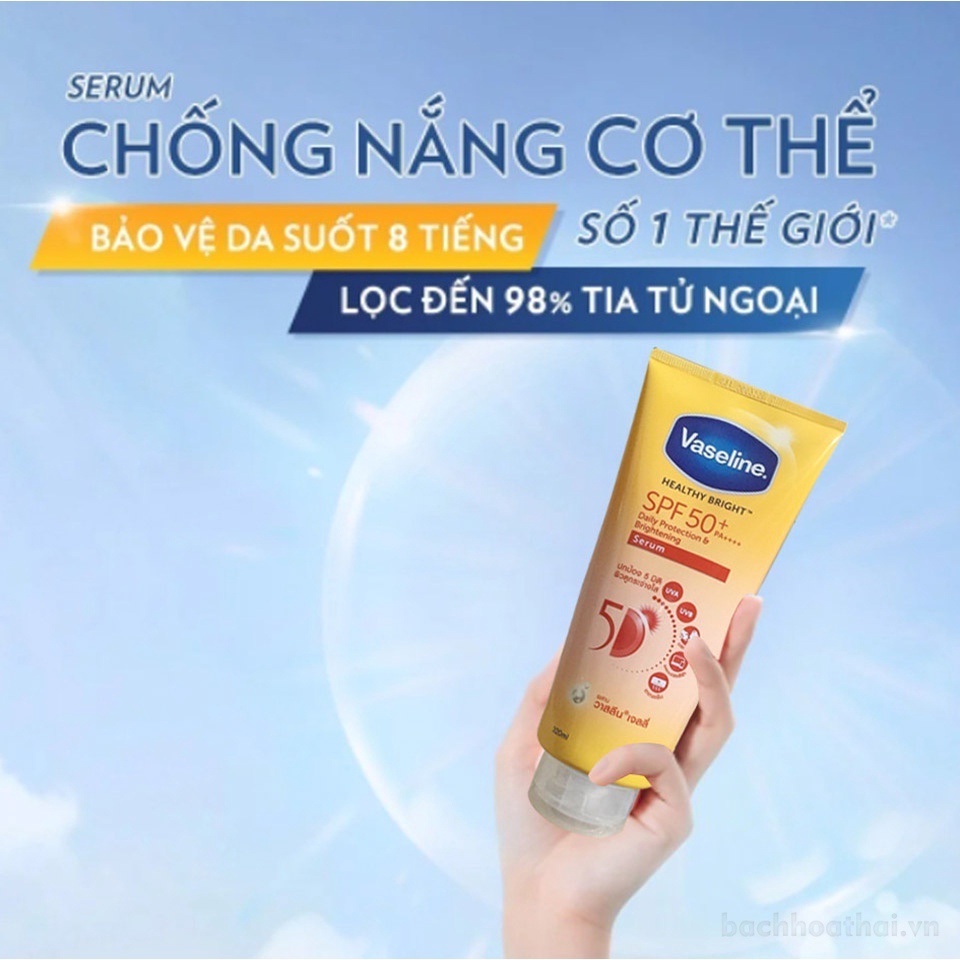 Sữa dưỡng thể trắng da Vaseline Healthy White Sun+ Pollution Protect SPF50 PA++++ 50X 300ml