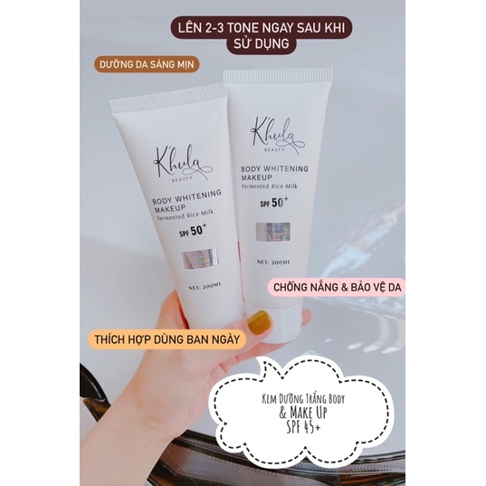 Kem Body 2 in 1 Dưỡng Trắng & Make up 200gr / Freeship / Chính hãng